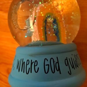 TWO BY TWO, SIDE BY SIDE WHIMSICAL NOAH'S ARK RESIN STONE 4-1/8 INCH WATER GLOBE